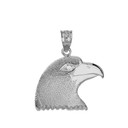 Eagle Head Pendant Necklace in Solid Gold (Yellow/ Rose/White)