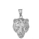 Mighty Lion's Head Pendant Necklace in Solid Gold (Yellow/Rose/White)