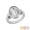 Virgin Mary Oval Ring In Solid Gold (Yellow/Rose/White)