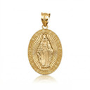 Gold Virgin Mary Necklace - Miraculous Medal (Available in Yellow Gold, Rose Gold, White Gold)