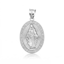 Silver Virgin Mary Necklace - Miraculous Medal