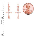 Solitaire Diamond Cross  Leverback Earring(Available In Yellow/Rose/White Gold)