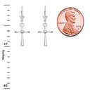 Solitaire Diamond Cross  Leverback Earring(Available In Yellow/Rose/White Gold)