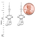 Openwork Backwards Cat Leverback Earring in Sterling Silver