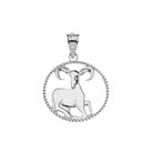 12 Astrological Zodiac Signs Rope Pendant Necklace in .925 Sterling Silver