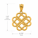 Solid Gold Interlocking Hearts Celtic Love Knot Pendant Necklace(Available in Yellow/Rose/White Gold)