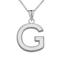 .925 Sterling Silver Personalized Milgrain Letter "A-Z" Initial Pendant Necklace