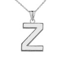 .925 Sterling Silver Personalized Milgrain Letter "A-Z" Initial Pendant Necklace