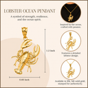 Gold Lobster Ocean Pendant Necklace (Available in Yellow/Rose/White Gold)