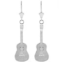 Musical Acoustic Band Guitar Leverback Earrings (Available in Yellow/Rose/White Gold)
