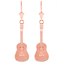 Musical Acoustic Band Guitar Leverback Earrings (Available in Yellow/Rose/White Gold)