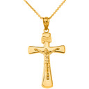 Jesus Christ Holy Cross in Solid Yellow Gold