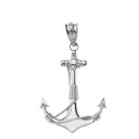 Nautical Anchor Rope Pendant Necklace in Sterling Silver
