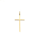 Simple Plain Cross Pendant Necklace (Large) in Gold (Yellow/Rose/White)