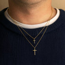 Gold Dainty Cross Necklace S/L (Available in Yellow Gold, Rose Gold, White Gold)