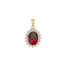Genuine Garnet Fancy Pendant Necklace in Gold (Yellow/Rose/White)