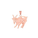 Goat Pendant Necklace In Gold (Yellow/Rose/White)