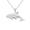 Whale Pendant Necklace In Sterling Silver