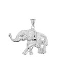 Elephant Pendant Necklace In Sterling Silver