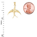 Solid-Yellow-Gold-Swallow-Tailed-Kite-Bird-Pendant-Necklace