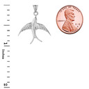 Solid-White-Gold-Swallow-Tailed-Kite-Bird-Pendant-Necklace