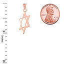 Slanted Star of David Pendant Necklace In Gold (Yellow/Rose/White)