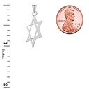 Slanted Star of David Pendant Necklace In Sterling Silver