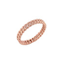 3mm Rose Gold Cuban Link Chain Ring