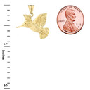 Hummingbird Pendant Necklace In Gold (Yellow/Rose/White)