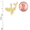 Yellow Gold Humpback Whale Pendant measurement