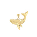 Humpback Whale Pendant Necklace In Gold (Yellow/Rose/White)
