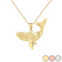 Gold Humpback Whale Pendant Necklace