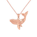 Rose Gold Humpback Whale Pendant Necklace