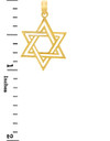 Jewish Charms and Pendants - Double Gold Star of David Pendant