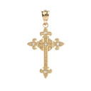 Diamond Saint Cross Pendant Necklace in in Gold (Yellow/Rose/White)