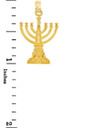 Jewish Gold Pendants - Menorah Yellow Gold Pendant