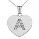 A-Z Heart Diamond Initial Pendant Necklace in Gold (Available in Yellow/Rose/White Gold)