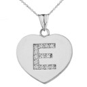 A-Z Heart Diamond Initial Pendant Necklace in White Gold