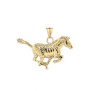 Zebra Pendant Necklace in Gold (Yellow/Rose/White)