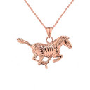 Zebra Pendant Necklace in Gold (Yellow/Rose/White)