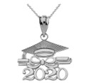 Sterling Silver Class of 2020 Graduation Diploma & Cap Pendant Necklace