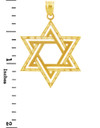 Gold Jewish Charms and Pendants - Star Satin Cross of David