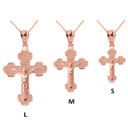 Gold INRI Crucifix Cross Pendant Necklace S/M/L(Yellow/Rose/White)