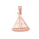 SailBoat Pendant Necklace in Gold (Yellow/Rose/White)