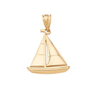 SailBoat Pendant Necklace in Gold (Yellow/Rose/White)