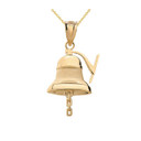 Gold Bell Pendant Necklace (Yellow/Rose/White)