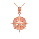 Gold Compass Pendant Necklace (Yellow/Rose/White)