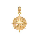 Gold Compass Pendant Necklace (Yellow/Rose/White)