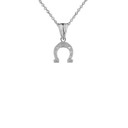 Horsehoe Charm Pendant Necklace in Gold (Yellow/Rose/White) (Small)