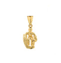 3D Hockey Goalie Pendant Necklace in Gold (Yellow/Rose/White)